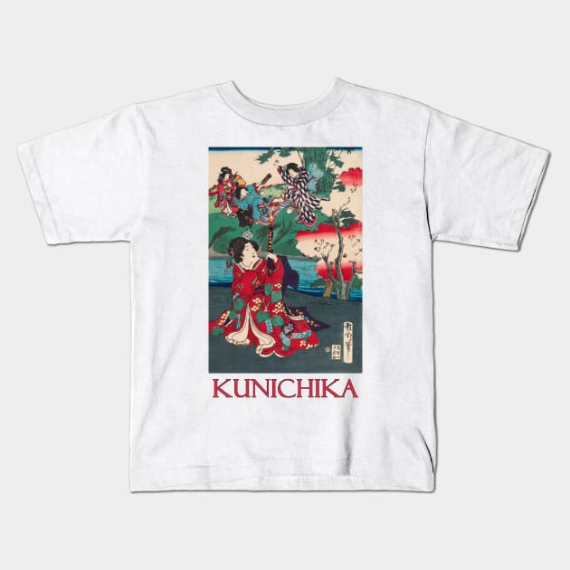 The Tale of Genji (1868) by Toyohara Kunichika Kids T-Shirt by Naves